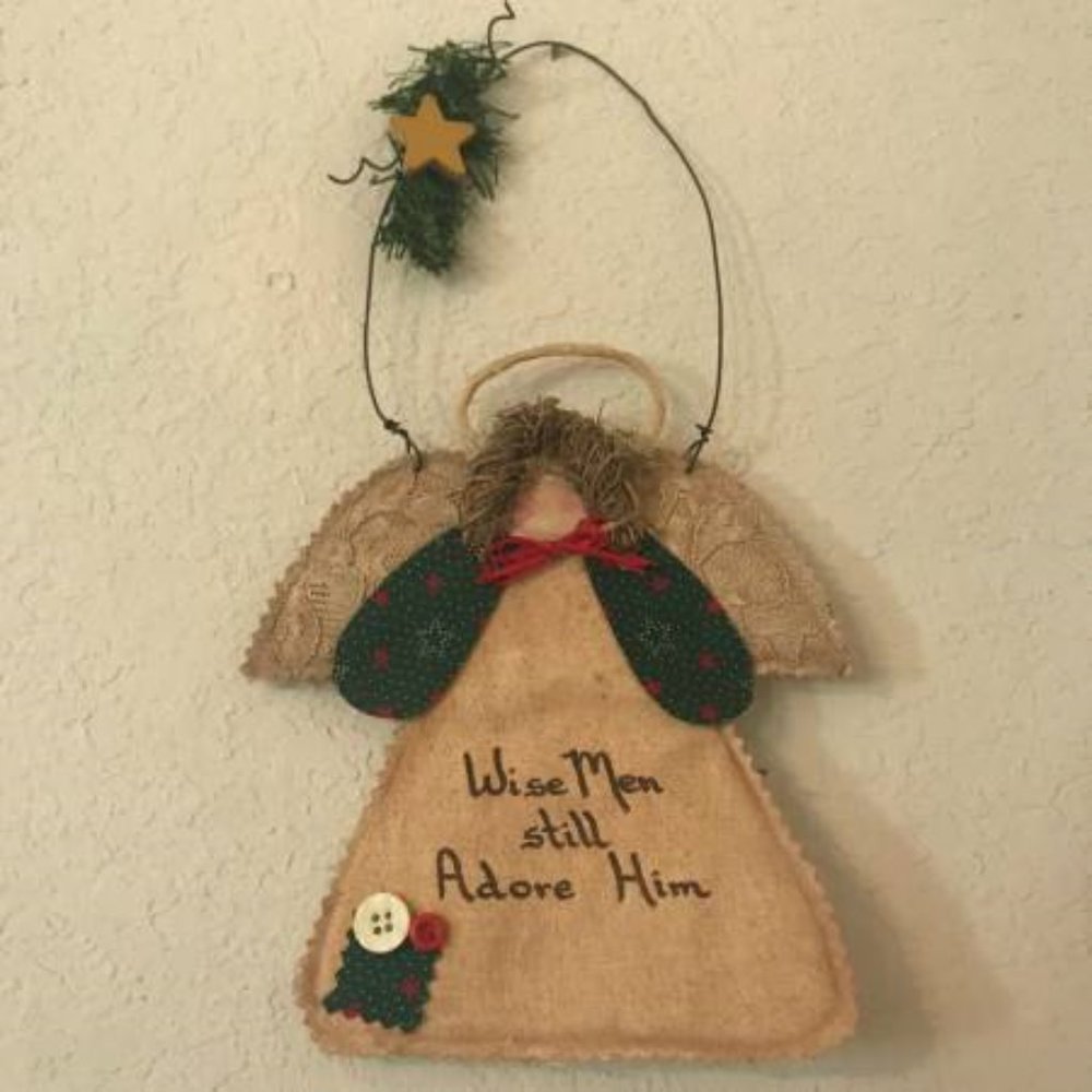 “Wise Men Still Adore HIM" angel wall hanging